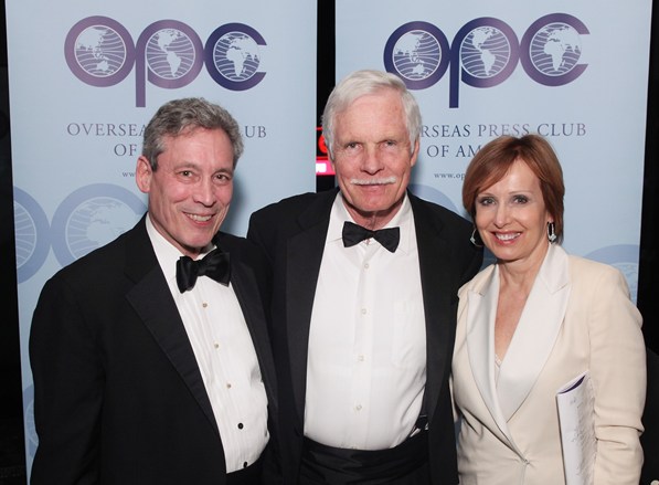 Allan with Ted Turner and Susan Lisovicz at the OPC Awards Dinner